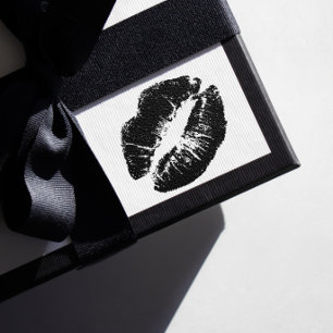 Black Lipgloss Kiss Lips Valentines Day Custom Cut Sticker