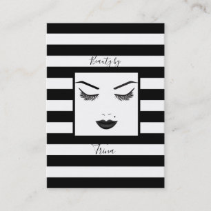 Black Lips Makeup Face Eyebrows Lips Glam Beauty Business Card