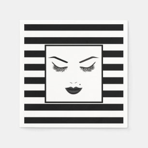 Black Lips Makeup Face Eyebrows Lips Glam Beauty Napkins