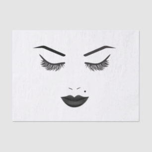 Black Lips Makeup Face Eyebrows Lips Glam Beauty Tissue Paper