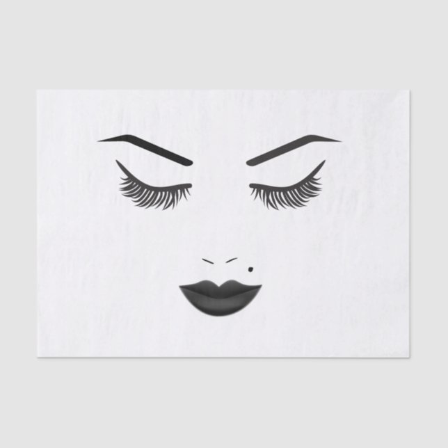 Black Lips Makeup Face Eyebrows Lips Glam Beauty Tissue Paper (Front)