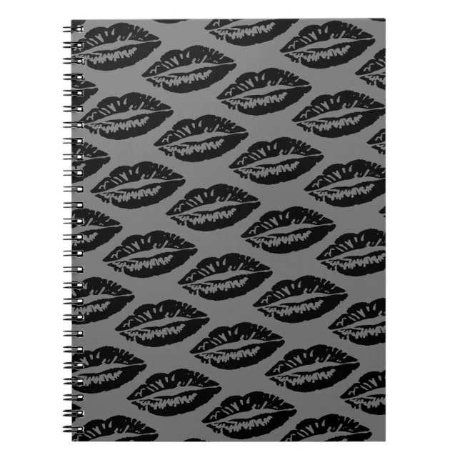 Black Lips Pattern Notebook (Front)