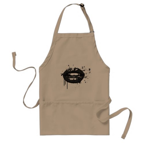 Black lips stylish fashion kiss makeup artist adult apron