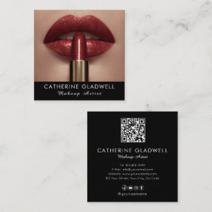Black Lipstick Make Up Artist  Square Business Card