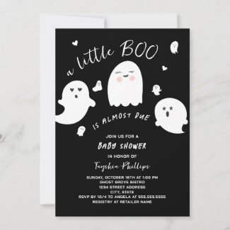 Black Little Boo is Due Halloween Baby Shower