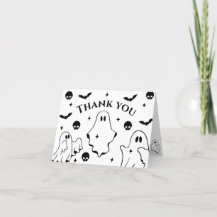 Black Little Ghost Halloween Baby Shower Thank You Card