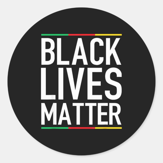 Black Lives Blm Human Rights Black History Month  Classic Round Sticker (Front)