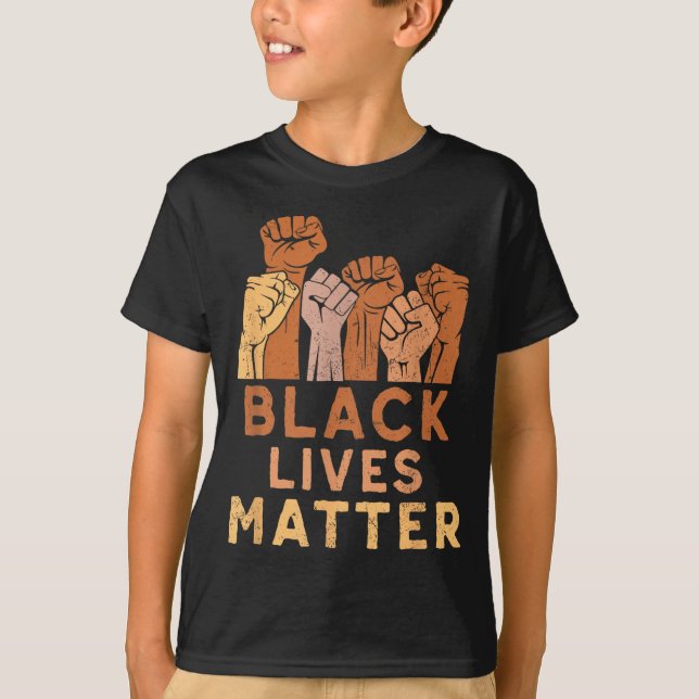 Black Lives Blm Human Rights Black History Month  T-Shirt (Front)