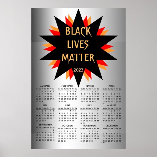 Black Lives Matter 2023 Political Calendar Poster