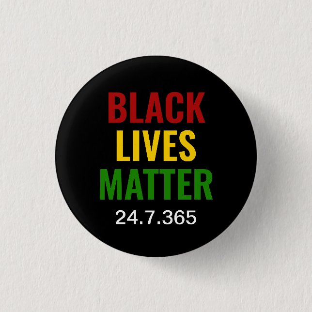 BLACK LIVES MATTER 24.7.365 BHM BUTTON (Front)