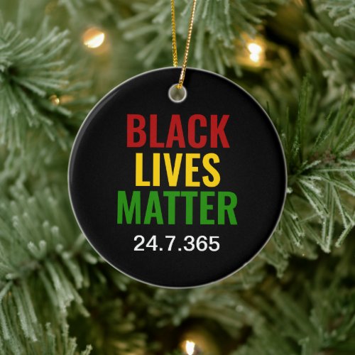 BLACK LIVES MATTER 247365 BHM CERAMIC ORNAMENT