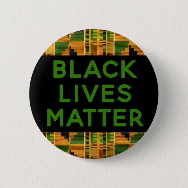 Black Lives Matter - African Kente Ethnic print Button (Front)