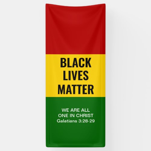 BLACK LIVES MATTER All One In CHRIST Christian BHM Banner