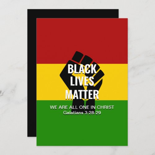 BLACK LIVES MATTER All One In CHRIST Christian BHM Holiday Card