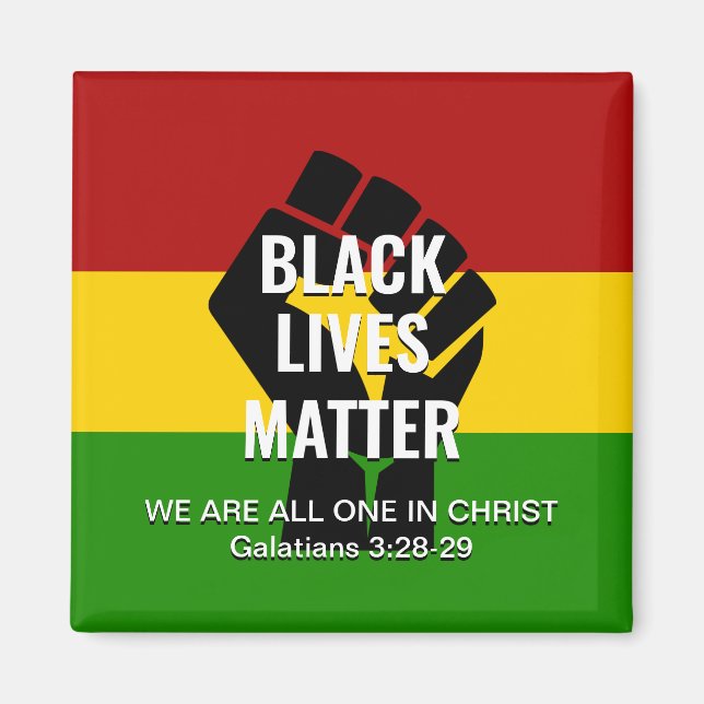 BLACK LIVES MATTER All One In CHRIST Christian BHM Magnet (Front)