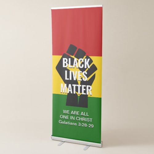 BLACK LIVES MATTER All One In CHRIST Christian BHM Retractable Banner