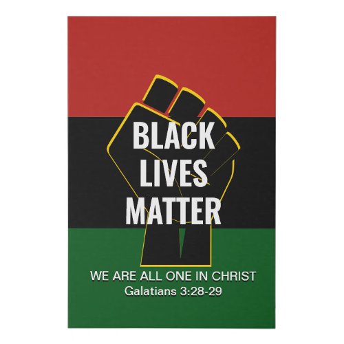 BLACK LIVES MATTER All One In Christ Galatians 3 Faux Canvas Print