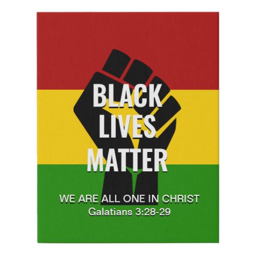 BLACK LIVES MATTER All One In Christ Galatians Faux Canvas Print
