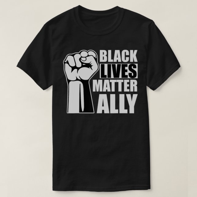 Black Lives Matter Ally Fist Support Equality Men  T-Shirt (Design Front)
