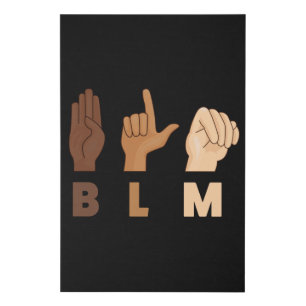Black Lives Matter ASL Equality BLM Gift Faux Canvas Print