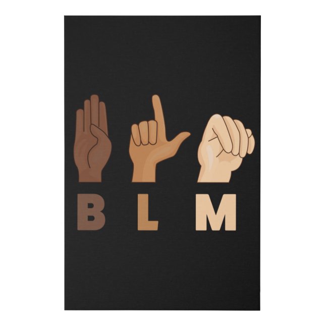 Black Lives Matter ASL Equality BLM Gift Faux Canvas Print (Front)
