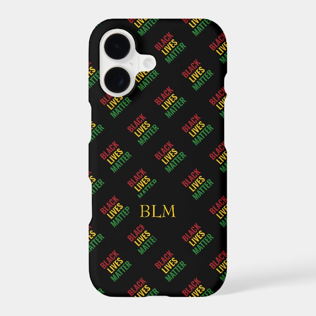 Black Lives Matter BHM Monogram Iphone Case (Back)