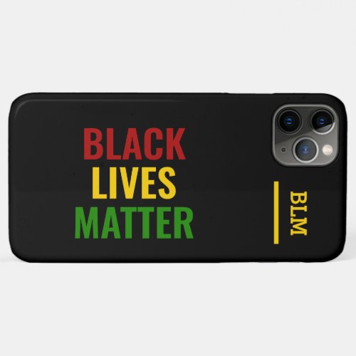 BLACK LIVES MATTER BHM Stylish Monogram iPhone 11 Pro Max Case