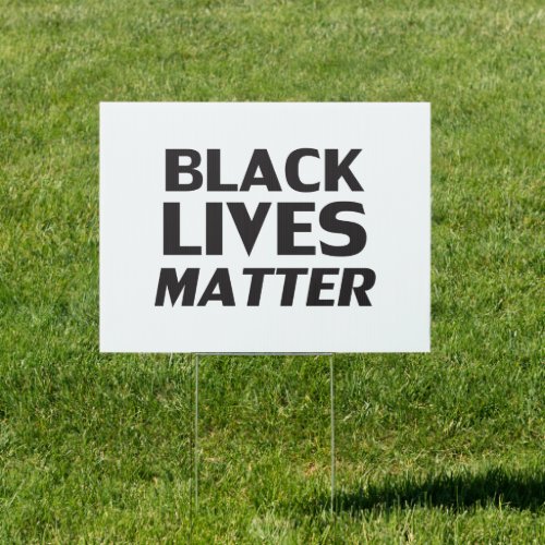 Black Lives Matter black and white modern round Sign