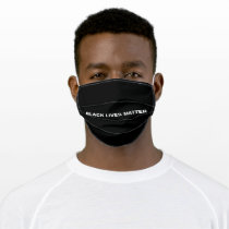 Black Lives Matter black and white text minimalist Adult Cloth Face Mask