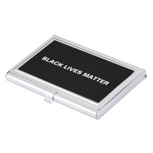 Black Lives Matter black and white text minimalist Business Card Case