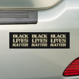 Black Lives Matter black gold modern typography Bumper Sticker