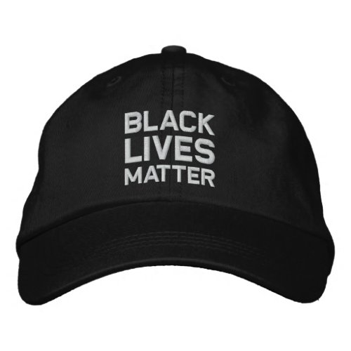 Black Lives Matter Black white Embroidered Baseball Cap