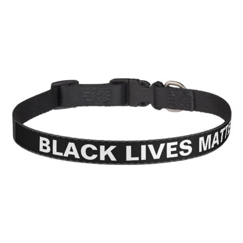 Black lives matter black white minimalist dog cat pet collar