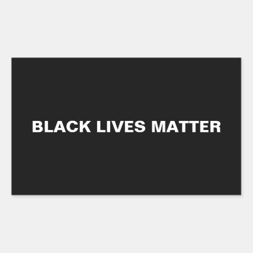 Black lives matter black white minimalist Rectangular Sticker