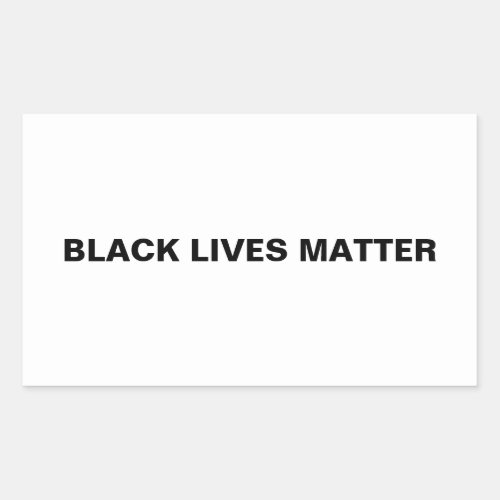 Black lives matter black white minimalist Rectangular Sticker