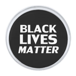 Black Lives Matter black white modern Silver Finish Lapel Pin