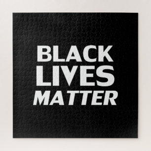 Black Lives Matter black white modern typography Jigsaw Puzzle