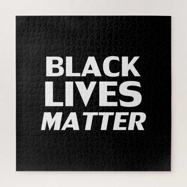 Black Lives Matter black white modern typography Jigsaw Puzzle (Vertical)