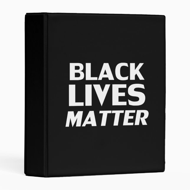 Black Lives Matter black white modern typography Mini Binder (Front/Spine)