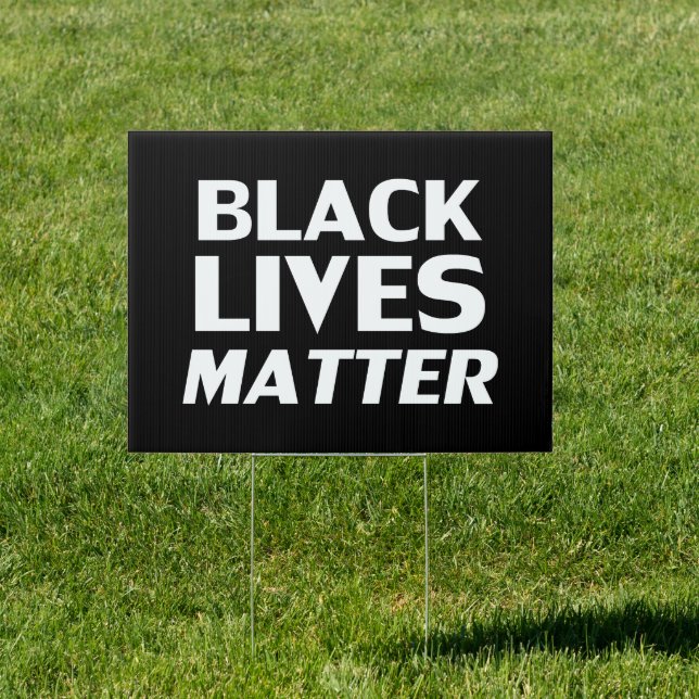 Black Lives Matter black white modern typography Sign (Insitu)