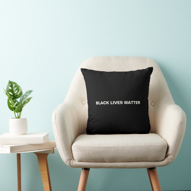 Black Lives Matter black white text minimalist Throw Pillow (Chair)