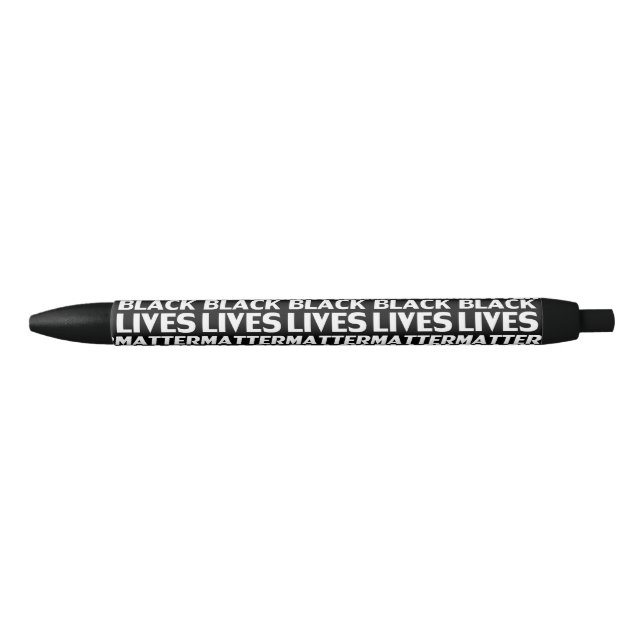 Black Lives Matter black white typography pattern Pen (Front)