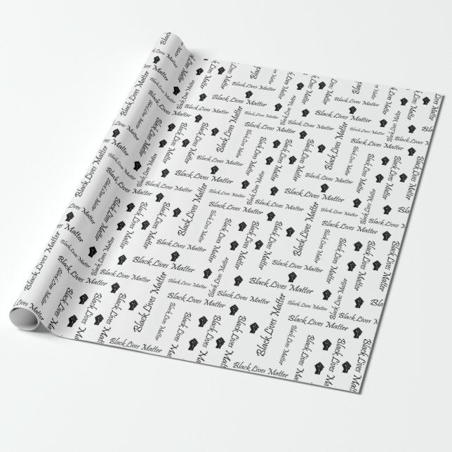 Black Lives Matter BLM African American Protest Wrapping Paper (Unrolled)