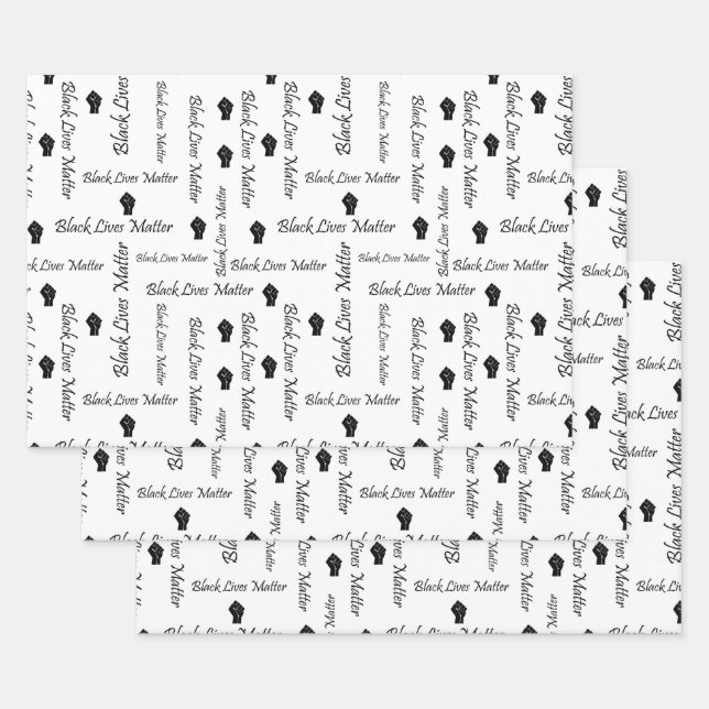 Black Lives Matter BLM African American Protest Wrapping Paper Sheets (Set)
