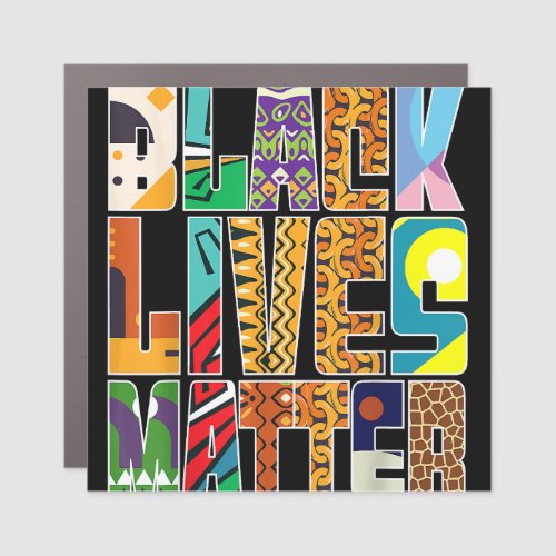 Black Lives Matter BLM Diversity Mural Art Black H Car Magnet