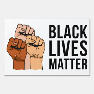 Black Lives Matter BLM Fist Resist Protest Sign