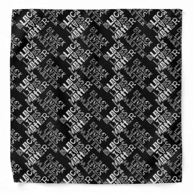 black lives matter blm mixed typeface cotton cloth bandana (Front)