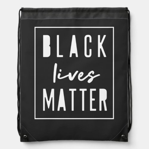 Black Lives Matter  BLM Race Equality Modern Drawstring Bag