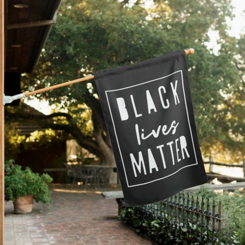 Black Lives Matter  BLM Race Equality Modern House Flag