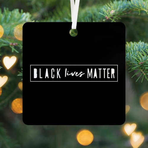 Black Lives Matter  BLM Race Equality Modern Metal Ornament